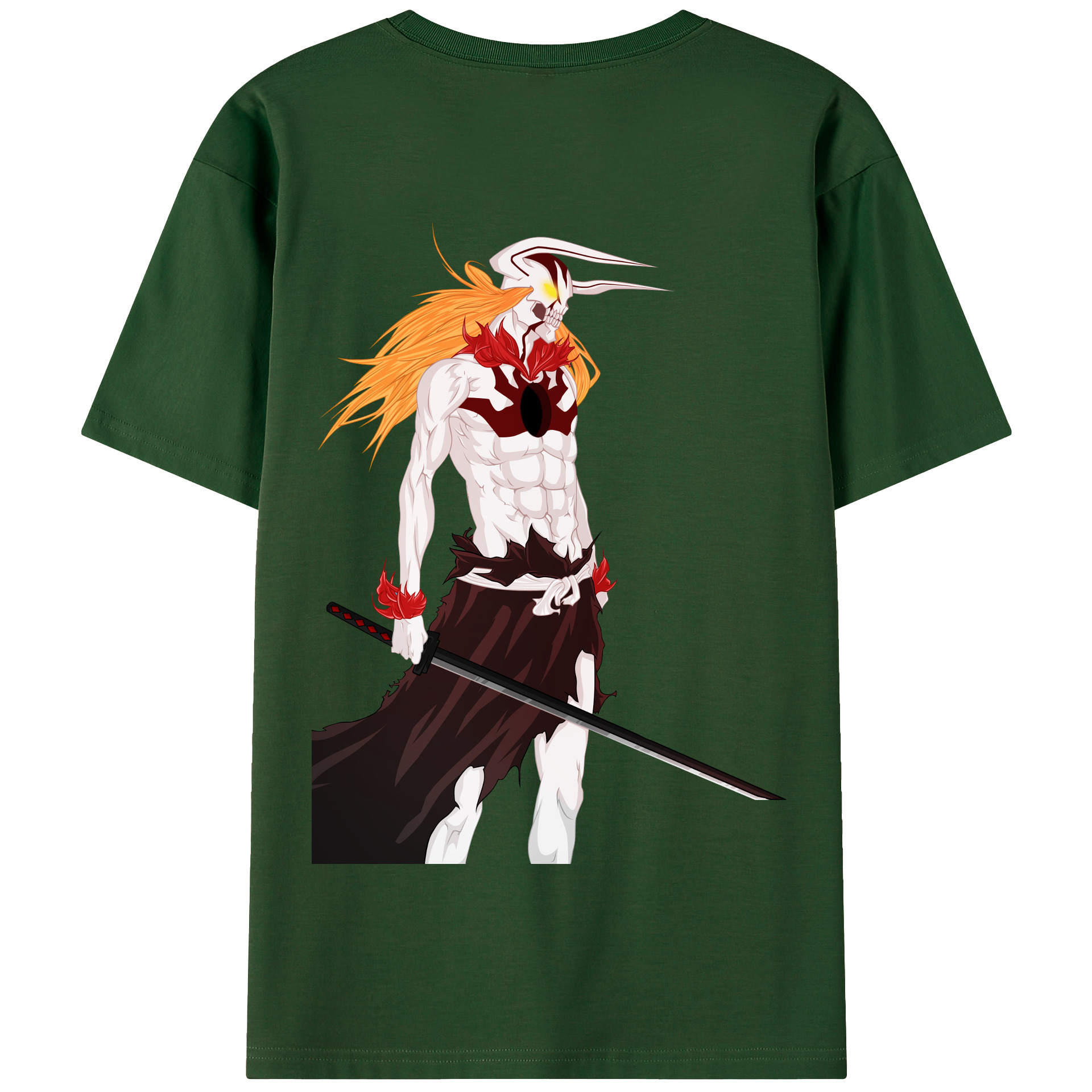 （画像用） ブリーチ 黒崎一護（くろさき いちご）BLEACH Kurosaki Ichigo 綿100％半袖Tシャツ（背面プリント）